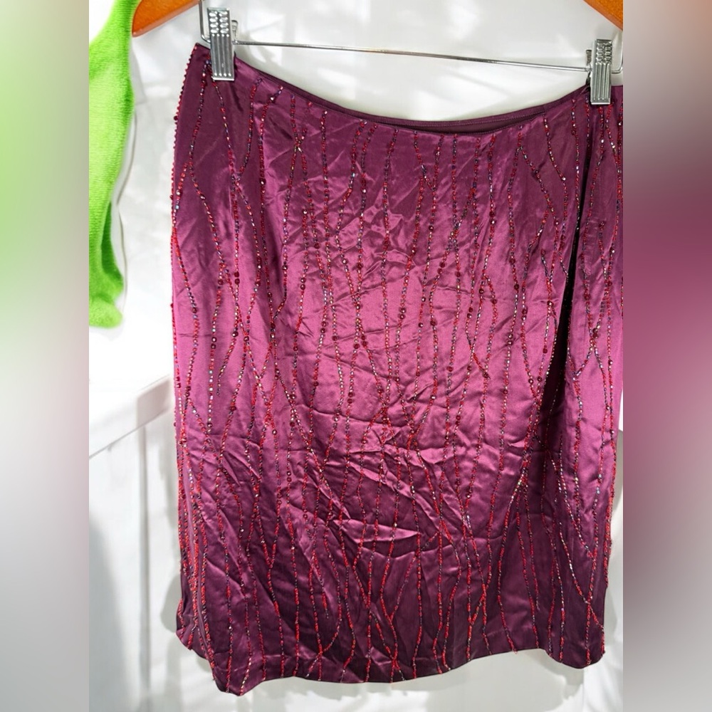 Dana Buchman Purple A-Line Skirt